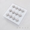 DIMENSIONAL MULTI CZ STARBURST CZ POLISH 316L SURGICAL STEEL L-SHAPE NOSE RING BOX
